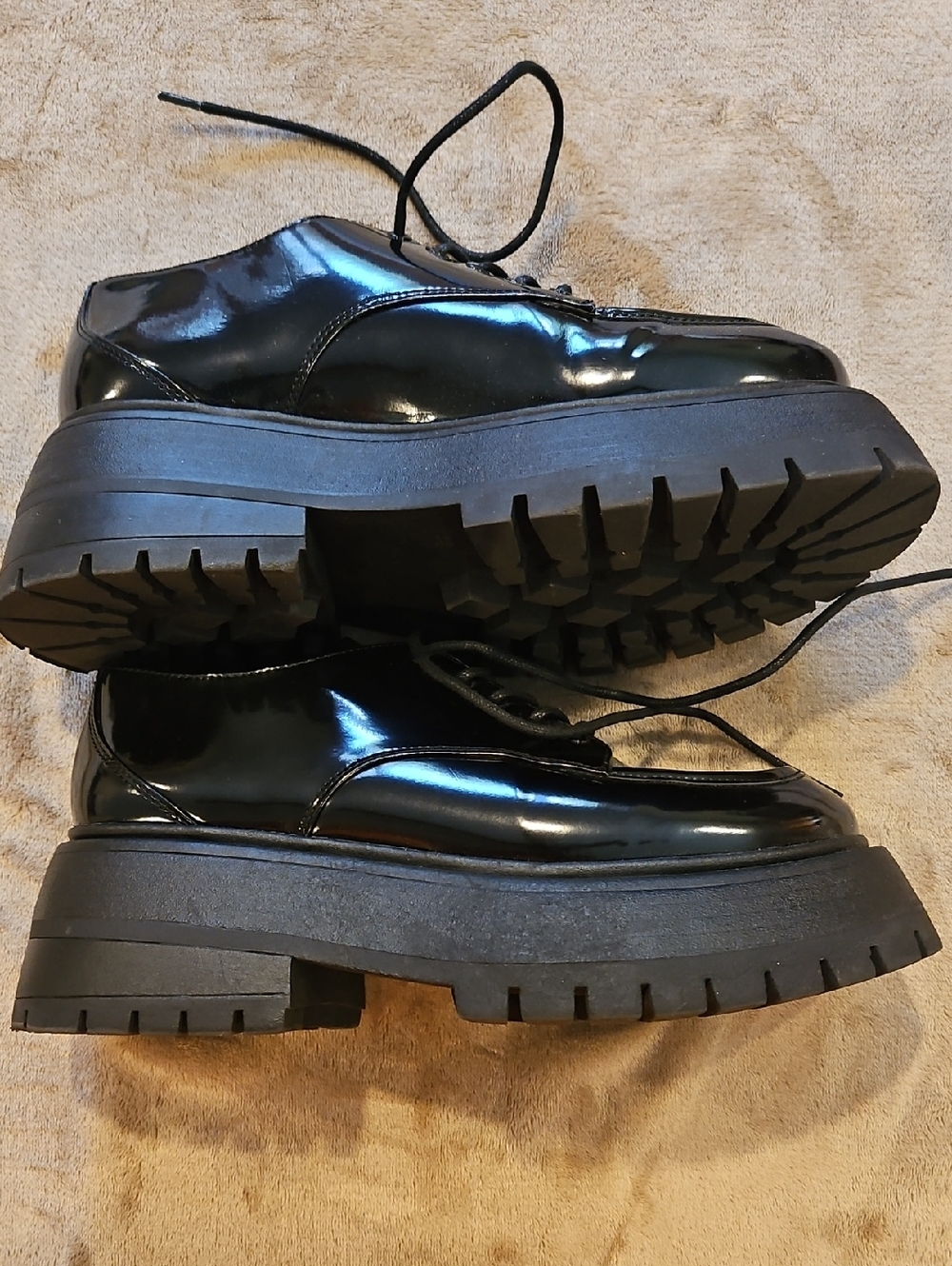 Madden Girl Black Lace-Up Platform Shoes - Picture 7 of 7